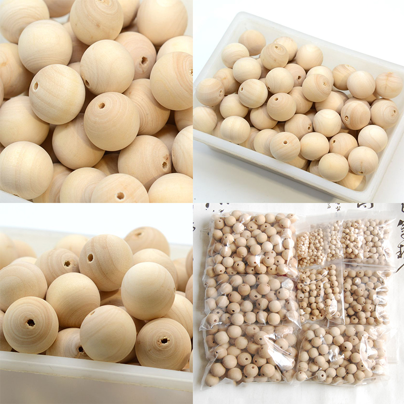 Jewelry Making 4 Year Old - Perles rondes en bois naturel sans