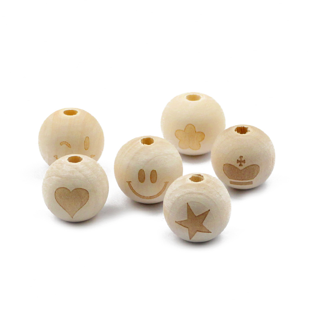 Perles rondes en bois naturel, - Jewelry Making 4 Year Old avis et prix